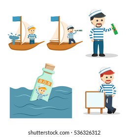 sailor people set illustration design