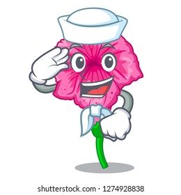 Sailor petunia flowers on cartoon home page