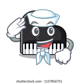 Sailor piano character cartoon style