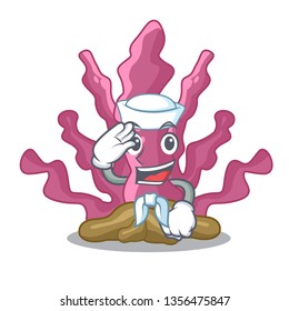 Sailor pink seaweed in the character shape