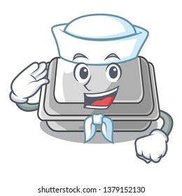 Sailor plastic box isolated in the cartoon