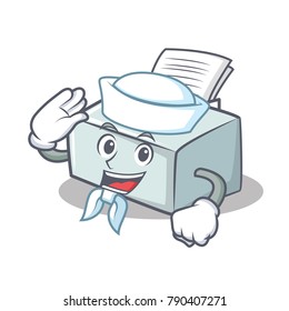 Sailor printer character cartoon style