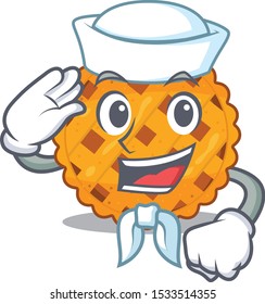 Sailor pumpkin pie served on cartoon plate