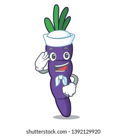 Sailor purple carrots isolated with the mascot