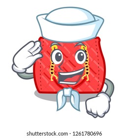 Sailor quilted bag isolated on a mascot