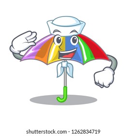 Sailor rainbow umbrella in shape a cartoon