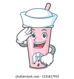 Sailor raspberry bubble tea character cartoon