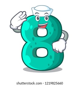 Sailor raster version cartoon shaped Number Eight