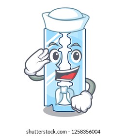 Sailor razor blade isolated on a mascot