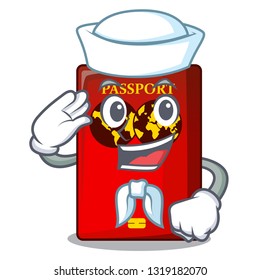 Sailor red passport in the character shape