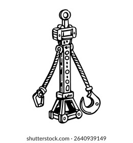 Sailor rigging tool icon in vintage style