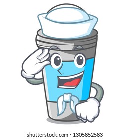 Sailor roll on deodorant above the mascot