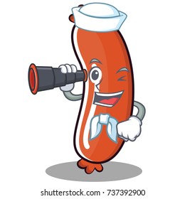 Sailor Sausage Character Cartoon Style