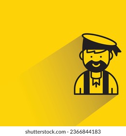 sailor with shadow on yellow background