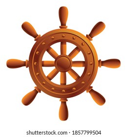 Sailor ship wheel icon. Cartoon of sailor ship wheel vector icon for web design isolated on white background
