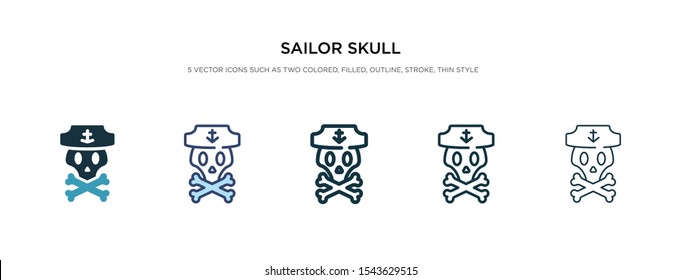 sailor skull icon in different style vector illustration. two colored and black sailor skull vector icons designed in filled, outline, line and stroke style can be used for web, mobile, ui