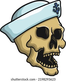 Sailor Skull Pirates Design Vector Illustration