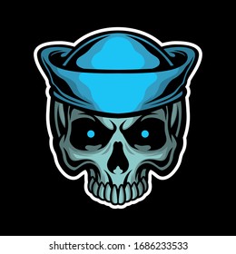 sailor skull vector for commercial use