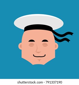Sailor sleeping emoji. Russian soldier seafarer asleep emotion avatar. Seaman Military in Russia dormant. Illustration for 23 February. Defender of Fatherland Day. Army holiday for Russian Federation