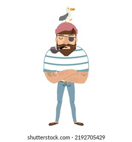 sailor smoking a pipe vector