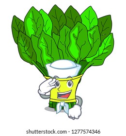 Sailor spinach in a the cartoon basket