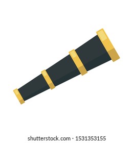 Sailor spyglass icon. Flat illustration of sailor spyglass vector icon for web design
