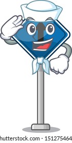 Sailor straight ahead sign isolated character shape.