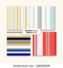 Conjunto De Diseño Sailor Stripes. Niñas Varones Tiras Sintonizadas Textura. Impresión de moda moderna del verano de otoño. Línea De Juego De Capacitación Líneas De Hipster Patrón Interminable. Fondo de moda de moda