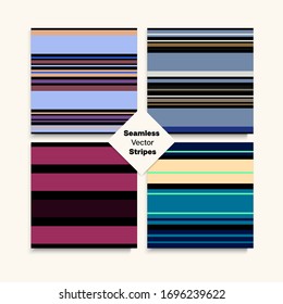 Conjunto De Diseño Sailor Stripes. Juego De Entrenamiento Líneas De Verano Vintage Fashion Tejido. Textura sin fin de líneas modernas. Un Fondo De Moda Muy Divertido: Niñas Hombres Con Un Patrón De Tiras Sin Psela.