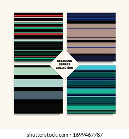 Sailor Stripes Seamless Design Set. Childrens Male Female Seamless Stripes Texture. Funky Fashion Background Retro Lines Endless Pattern. Swimming Suit Lines Summer Winter Vintage Fashion Fabric.