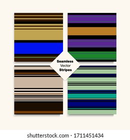 Sailor Stripes Seamless Design Set. Autumn Summer Funky Fashion Fabric. Business Suit Lines Modern Lines Endless Pattern. Hipster Fashion Background Childrens Male Female Seamless Stripes Texture.