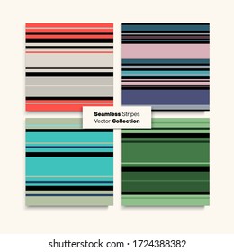 Sailor Stripes Seamless Design Set. Male Female Childrens Seamless Stripes Texture. Vintage Fashion Background Trendy Lines Endless Pattern. Winter Spring Elegant Fashion Textile. Swimming Suit Lines