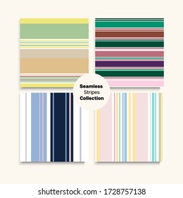 Sailor Stripes Seamless Design Set. Swimming Suit Lines Modern Fashion Background Childrens Female Male Seamless Stripes Texture. Trendy Lines Endless Pattern. Spring Autumn Hipster Fashion Print.