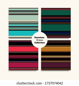 Sailor Stripes Seamless Design Set. Childrens Male Female Seamless Stripes Pattern. Training Suit Lines Autumn Spring Hipster Fashion Fabric. Vintage Fashion Background Elegant Lines Endless Texture.