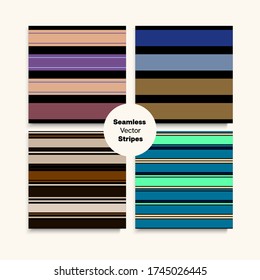 El Sailor Stripes Seamless Design Set. Tela moderna de moda de primavera invernal. Fondo De Moda Retro Patrón De Tiras Sin Pena De Madera Masculina. El Traje De Natación Coloca Las Líneas De Modernidad De La Textura Interminable.