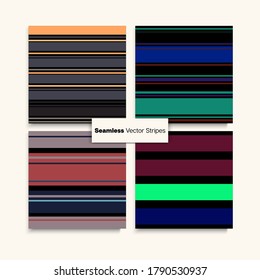 Sailor Stripes Seamless Design Set. Swimming Suit Lines Winter Spring Hipster Fashion Print. Vintage Lines Endless Texture. Female Male Childrens Seamless Stripes Pattern. Elegant Fashion Background
