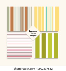 Sailor Stripes Seamless Design Set. Trendy Fashion Background Female Male Childrens Seamless Stripes Pattern. Winter Spring Hipster Fashion Fabric. Vintage Lines Endless Texture. Training Suit Lines
