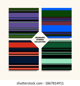 Sailor Stripes Seamless Design Set. Autumn Summer Hipster Fashion Print. Training Suit Lines Modern Fashion Background Female Childrens Male Seamless Stripes Pattern. Funky Lines Endless Texture.