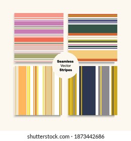 El Sailor Stripes Seamless Design Set. Montaje De Bañera Fila De Moda Elegante De Verano De Primavera. Niñas Hombres Textura De Tiras Sin Pena. Diseño De Moda Fondo Líneas Modernas Patrón Infinito.
