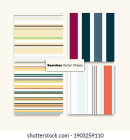 Sailor Stripes Seamless Design Set. Childrens Male Female Seamless Stripes Pattern. Training Suit Lines Hipster Fashion Background Summer Spring Modern Fashion Print. Trendy Lines Endless Texture.