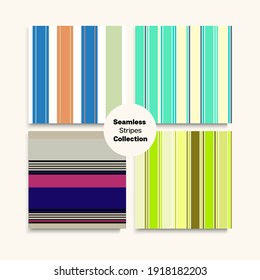 Sailor Stripes Seamless Design Set. Funky Lines Endless Texture. Swimming Suit Lines Spring Summer Hipster Fashion Fabric. Modern Fashion Background Male Childrens Female Seamless Stripes Pattern.