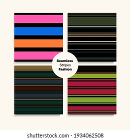 Sailor Stripes Seamless Design Set. Trendy Lines Endless Pattern. Female Male Childrens Seamless Stripes Texture. Autumn Summer Modern Fashion Fabric. Swimming Suit Lines Elegant Fashion Background