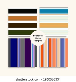 Sailor Streifen Nahtlose Design Set. Eleganter Mode-Hintergrund Business Anzug Lines Vintage Linien Endlose Muster.  Nahtlose Streifengestaltung. Sommer Herbst Funky Fashion Print.