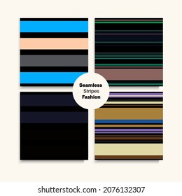 Sailor Stripes Seamless Design Set. Female Childrens Male Seamless Stripes Pattern. Training Suit Lines Winter Spring Trendy Fashion Fabric. Elegant Fashion Background Retro Lines Endless Texture.