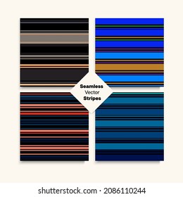 El Sailor Stripes Seamless Design Set. Tejido de moda moderna de verano de primavera. Traje De Negocios Líneas Funky Fondo De Moda Elegante Líneas Patrón Infinito. Niñas Hombres Textura De Tiras Sin Pena.