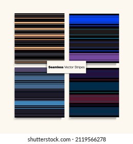 Sailor Stripes Seamless Design Set. Winter Autumn Modern Fashion Textile. Retro Fashion Background Swimming Suit Lines Hipster Lines Endless Texture. Female Childrens Male Seamless Stripes Pattern.