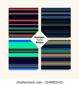 El Sailor Stripes Seamless Design Set. Textil de Moda Retro de Verano Otoño. Patrón de franjas sin soldadura de las niñas. Hipster Líneas Textura Interminable. Fondo de Moda Elegante de Líneas de Suit Empresariales