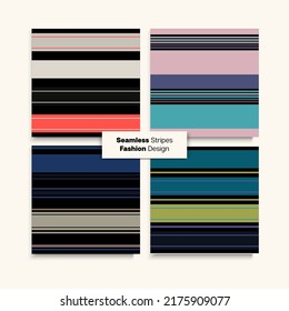 El Sailor Stripes Seamless Design Set. Textura sin fin de líneas elegantes. Hipster Fashion Background Winter Spring Trendy Fashion Print. Traje Empresarial Que Marca El Patrón De Rayas Sin Sangre De Niños Hombres.