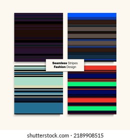 Sailor Stripes Seamless Design Set. Male Childrens Female Seamless Stripes Texture. Elegant Lines Endless Pattern. Winter Summer Hipster Fashion Textile. Retro Fashion Background Business Suit Lines