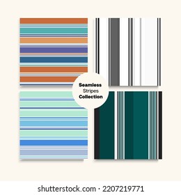 Sailor Stripes Seamless Design Set. Summer Autumn Funky Fashion Print. Trendy Fashion Background Training Suit Lines Retro Lines Endless Pattern. Childrens Male Female Seamless Stripes Texture.
